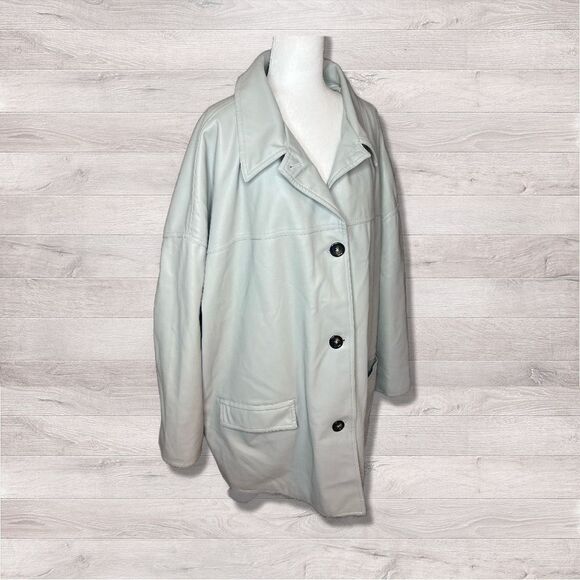 ASOS CURVE oversized faux leather quilted lined jacket size 26 - Picture 3 of 8